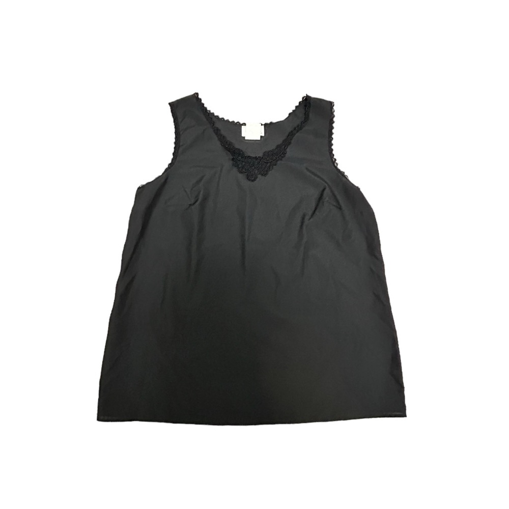 Vintage Roaman's Women's Lace Cami Sz XL A6 Black Camisole Plus Size Lin…